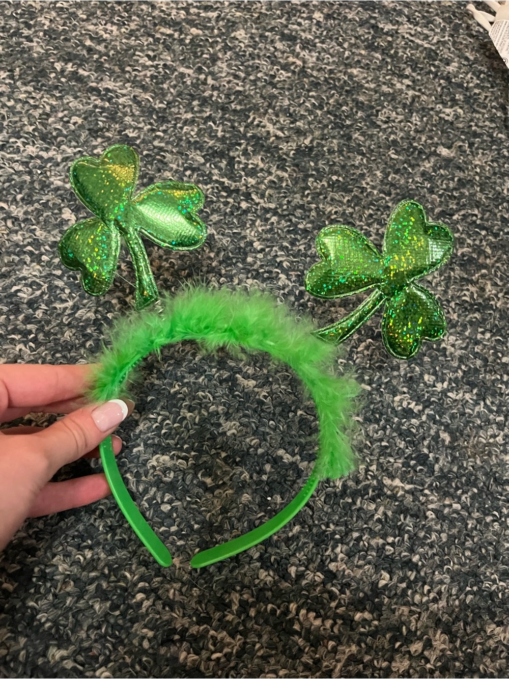 Green Shamrock Headband - Sparkle Clover St. Patrick's Day Accessory- PACK OF 12